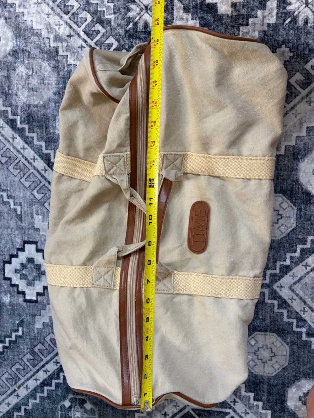Vintage TIME Canvas Duffel Bag